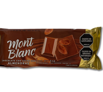 CHOCOLATE CON ALMENDRAS Y LECHE X UND MONT BLANC