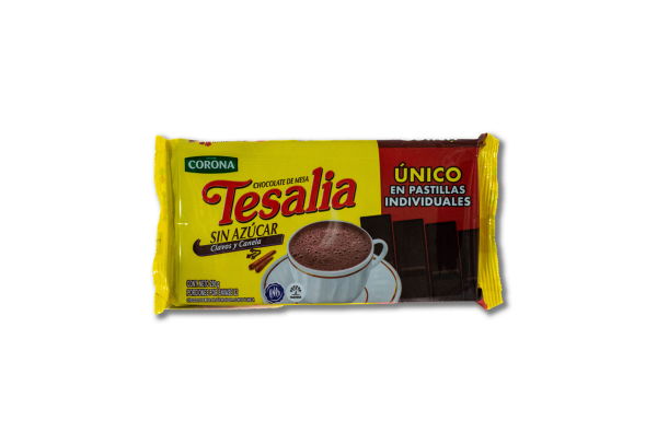 CHOCOLATE SIN AZUCAR CLAVOS Y CANELA X250 GR TESALIA