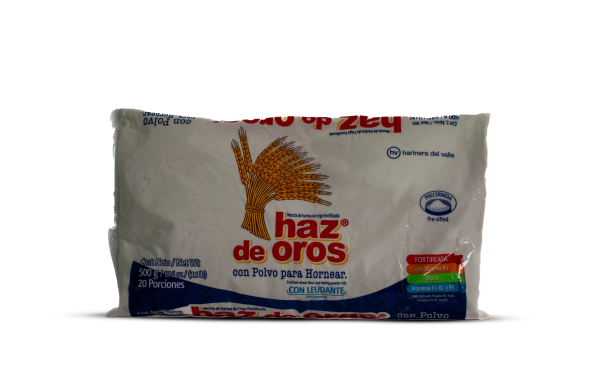 HARINA DE TRIGO/ POLVO DE HORNEAR 500 GR HAZ DE OROS PC 25