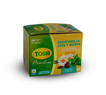 AROMATICA MANZANILLA ANIS MENTA X 20 SOBRES TOSH