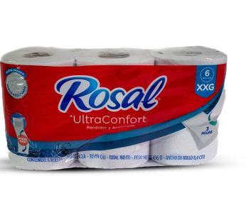 PAPEL HIGIENICO ROSAL X6 UNDS