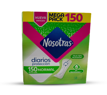 PROTECTORES DIARIOS 150 UNDS NOSOTRAS