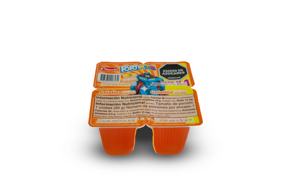 GELATINA FORTIKIDS X 4 UNDS 90 GR ALQUERIA NARANJA