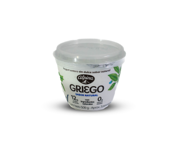 YOGURT GRIEGO SIN AZUCAR 500 GR ALPINA