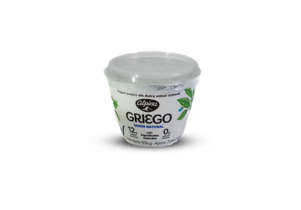 YOGURT GRIEGO SIN AZUCAR 500 GR ALPINA