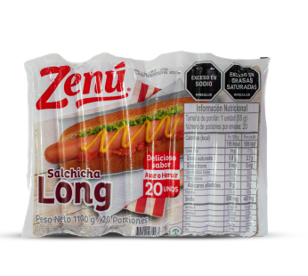 SALCHICHA LONG X40 unid 2,2 KG ZENU