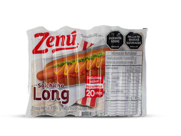 SALCHICHA LONG X40 unid 2,2 KG ZENU
