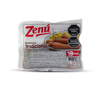 SALCHICHA TRADICIONAL 450 GR ZENU