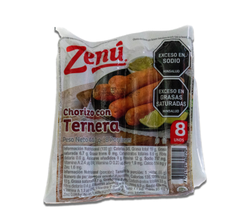CHORIZO TERNERA x 8 unds 470 GR ZENU