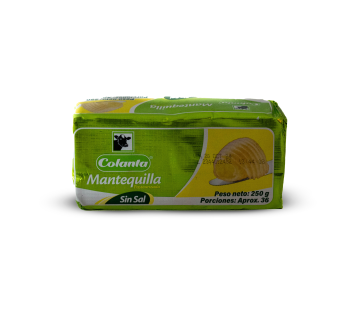 MANTEQUILLA SIN SAL 250 GR COLANTA