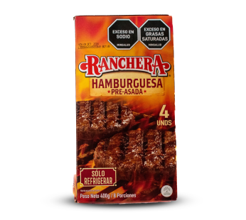 CARNE HAMBURGUESA RANCHERA X 4 UNDS 400 GR ZENU
