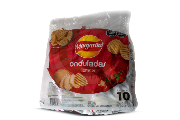 PAPAS ONDULADAS SABOR TOMATE 32G X 10 UNDS MARGARITA