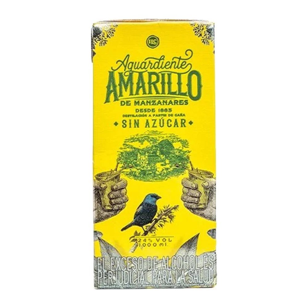 AGUARDIENTE AMARILLO LITRO TETRA MANZANARES