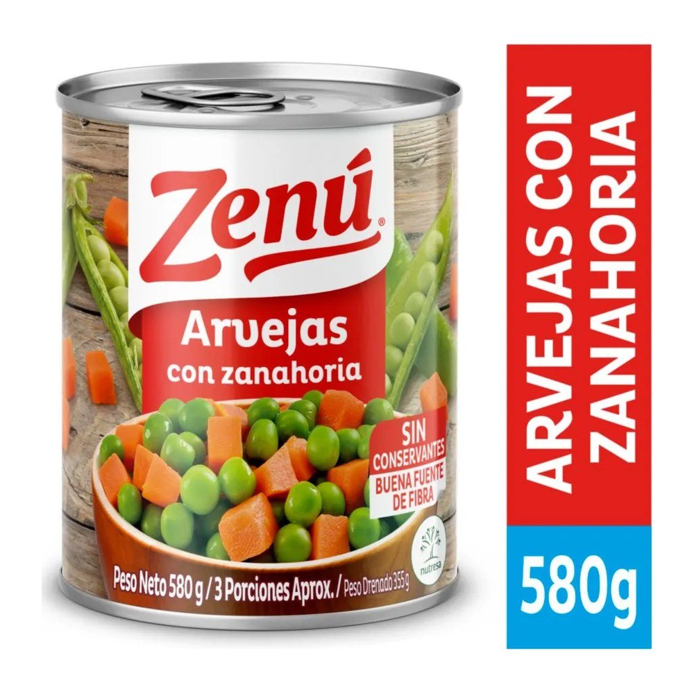 ARVEJAS Y ZANAHORIA 580gr ZENU