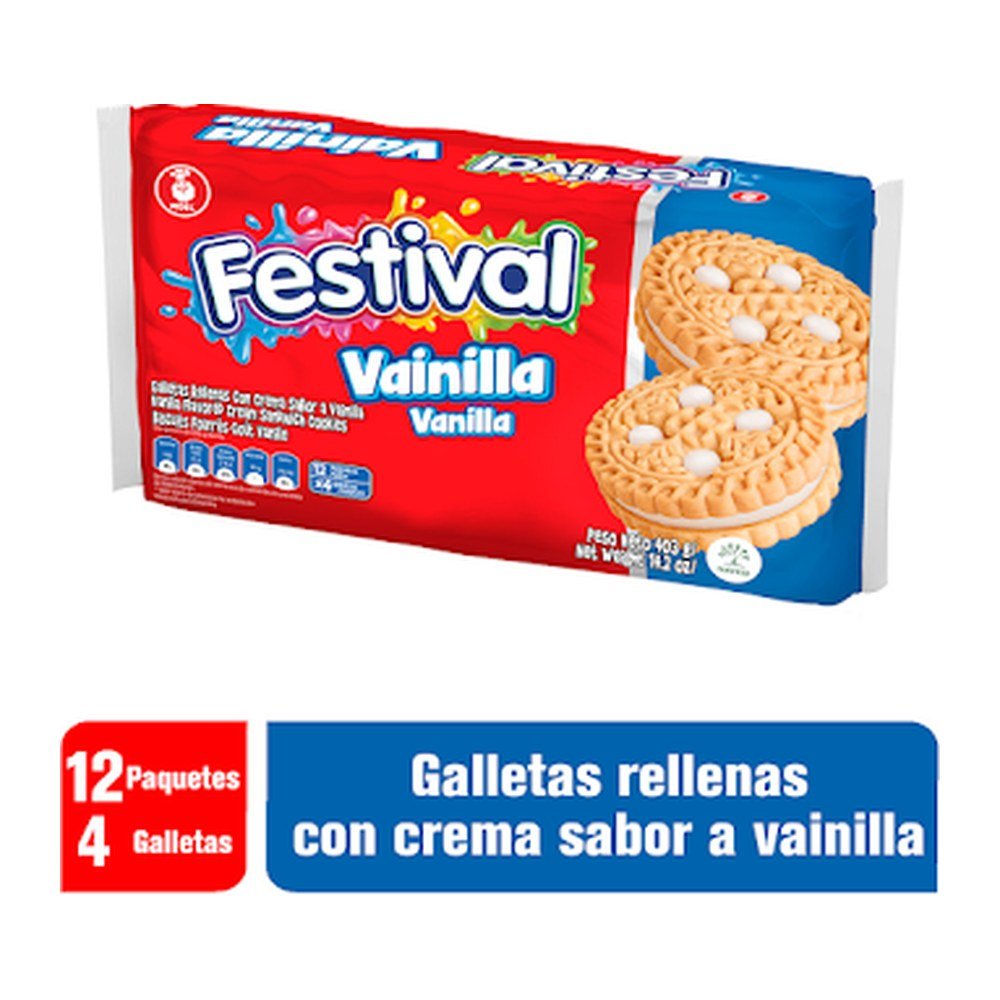 GALLETA FESTIVAL VAINILLA 12X4 UNDS NOEL