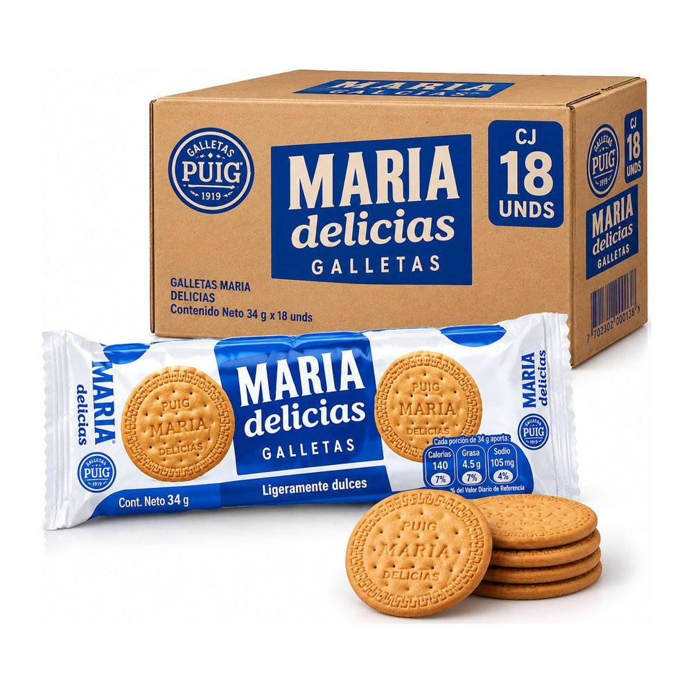 GALLETAS MARIA DELICIAS 34 GR X18 UNDS