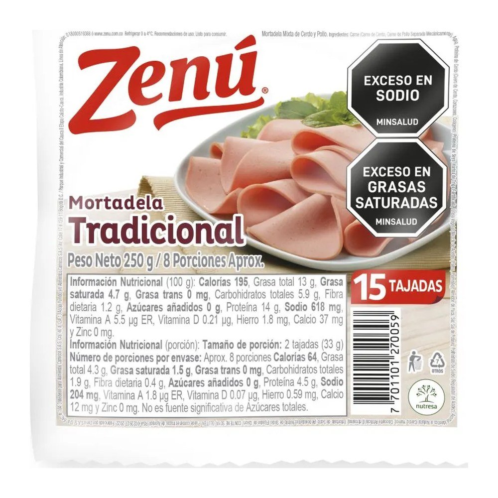 MORTADELA 250 GR ZENU